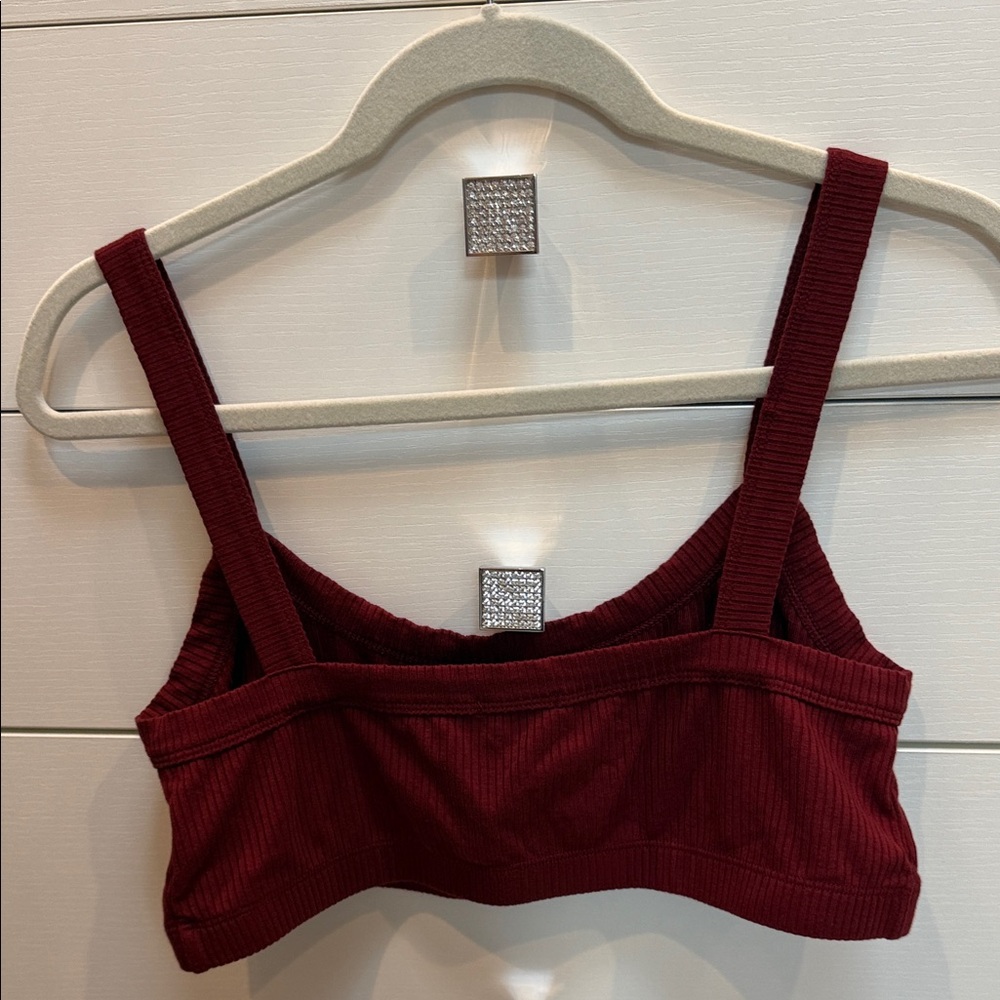 Reformation Deep Red Ribbed Top - Picture 3 of 3